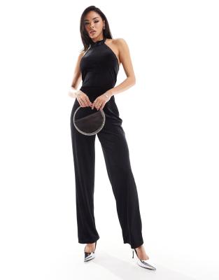 NA-KD - Jumpsuit aus Samt in Schwarz