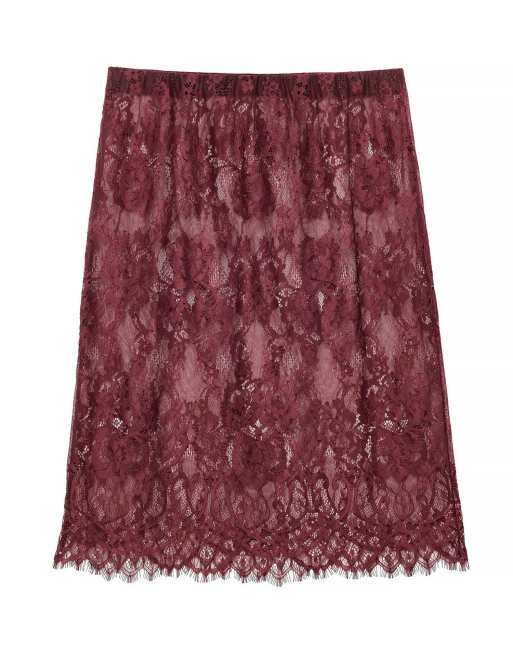 NA-KD jupe crayon midi en jersey à dentelle bordeaux, 5 de 5