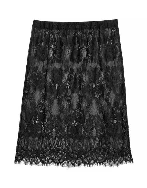 NA-KD jupe crayon midi en jersey et dentelle noire, 5 de 5
