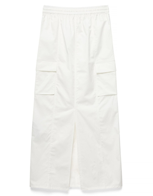 NA-KD jupe longue cargo en coton blanche, 5 de 5