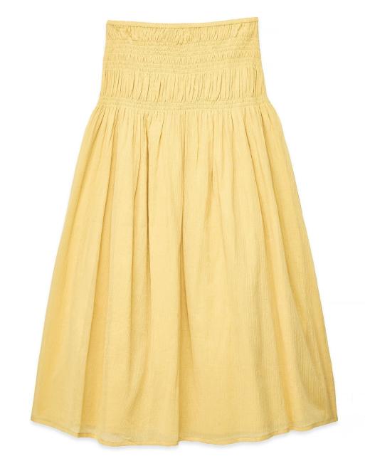 NA-KD - Jupe longue smockée à la taille - Jaune foncé, 5 de 5