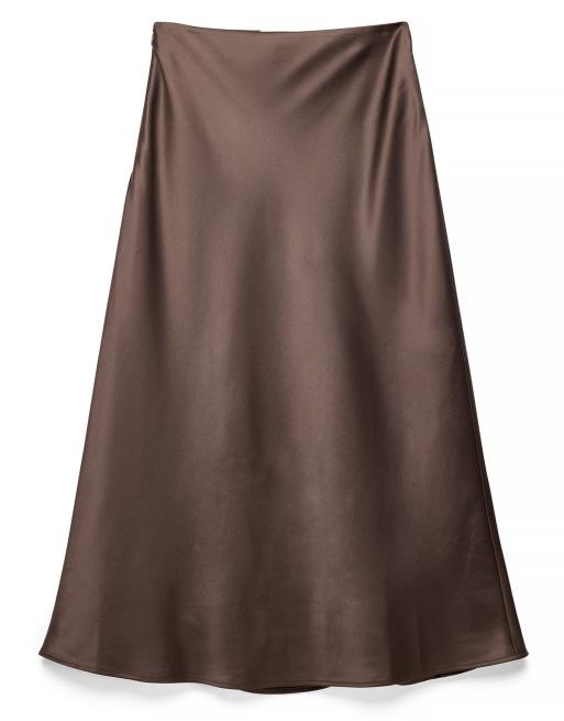 NA-KD jupe midi en satin marron, 5 de 5