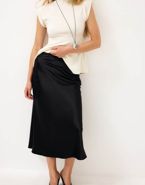 NA-KD jupe midi en satin noire - view 1