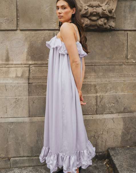 NA-KD Kate klem - ruffle volume maxi dress in dusty lilac - view 1
