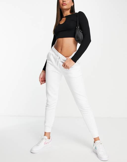 Verslaving Begin Appartement NA-KD - Katoenen joggingbroek met logo print in wit - WHITE | ASOS