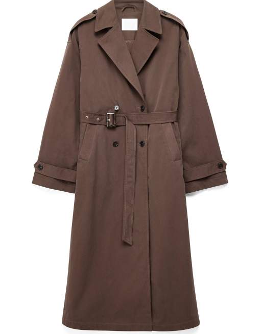 NA-KD klassischer Trenchcoat in Braun, 5 von 5