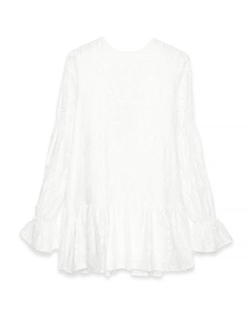 NA-KD – Kleid in Weiß mit tiefem Rückenausschnitt und Ärmeldetail, 4 von 4