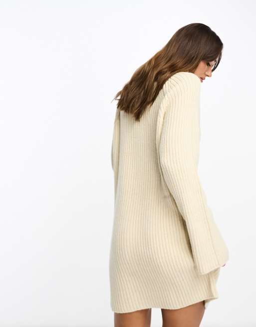 Beige sale sweater dress