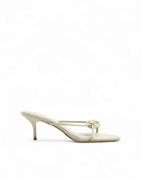 NA-KD Knot detail heels in light green - view 1