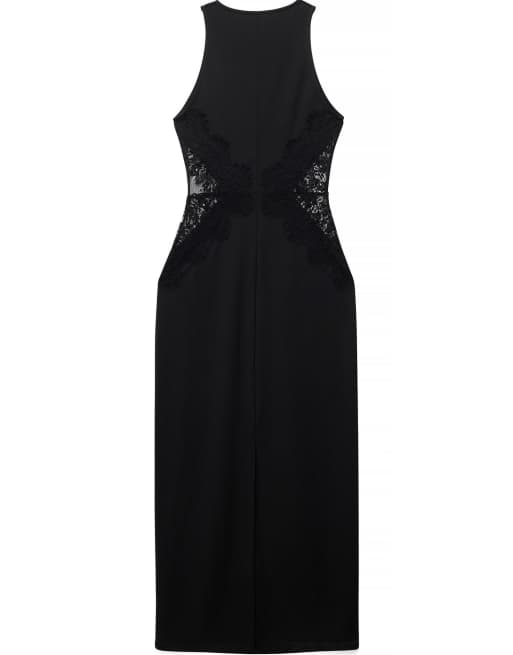 NA-KD Lace insert maxi dress in black, 5 of 5