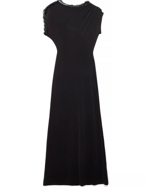 NA-KD Lace maxi dress in black, 4 of 5