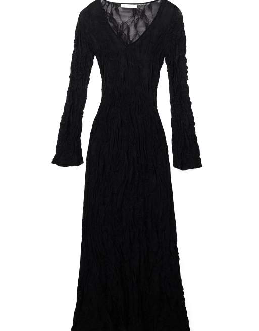 NA-KD Lace maxi dress in black, 5 of 5