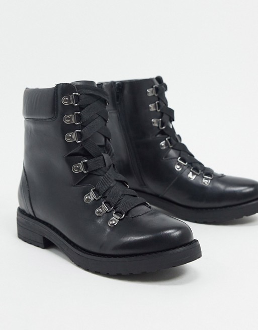 NA-KD lace up military boots in black