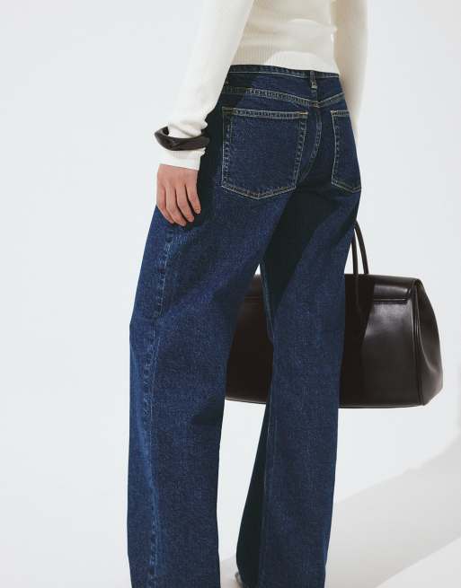 NA-KD – Lane – Jeans in Dunkelblau mit niedrigem Bund, 2 von 5