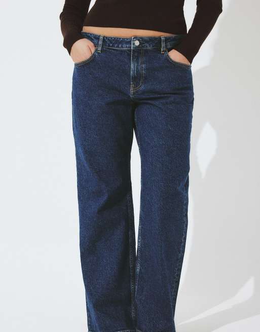 NA-KD Lane low waist jeans in dark blue, 5 of 5