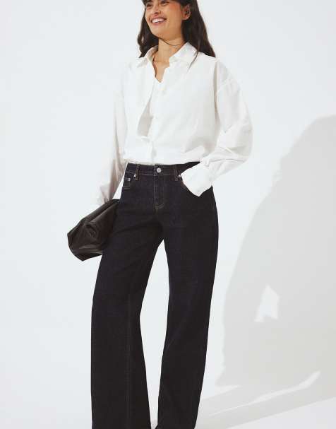NA-KD Lane low waist jeans in rinse wash - view 1
