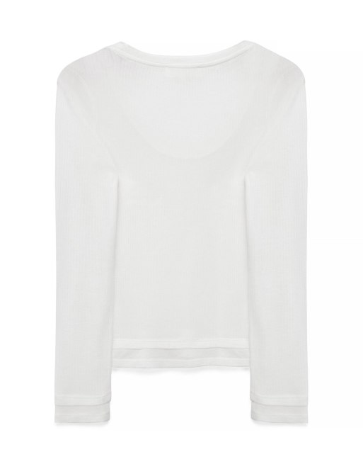NA-KD Layering long sleeve jersey top in white, 5 of 5