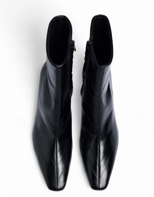 NA-KD Leather ankle boots in black, 4 of 5