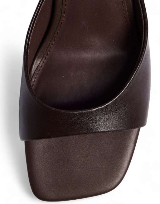 NA-KD Leather mules in brown, 4 of 5