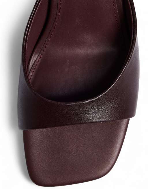 NA-KD Leather mules in burgundy, 4 of 4