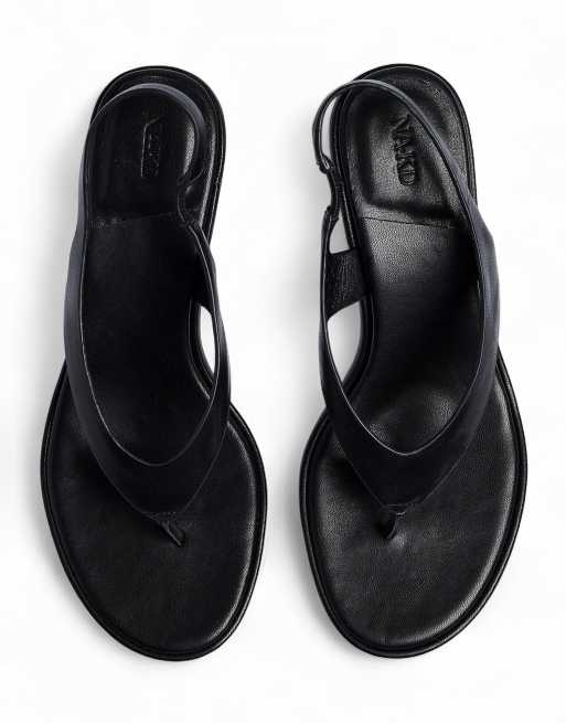 NA-KD Leather slingback heels in black, 3 of 5