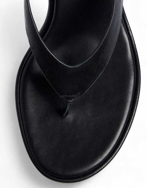 NA-KD Leather slingback heels in black, 4 of 5