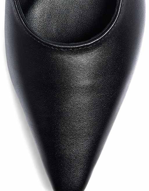 NA-KD Leder-Slingback-Ballerinas in Schwarz, 4 von 4