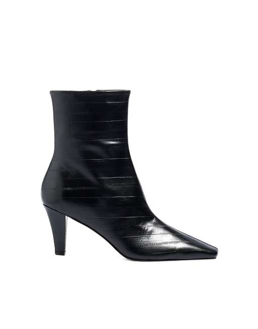 NA-KD Leder-Stiefeletten in Schwarz, 2 von 5