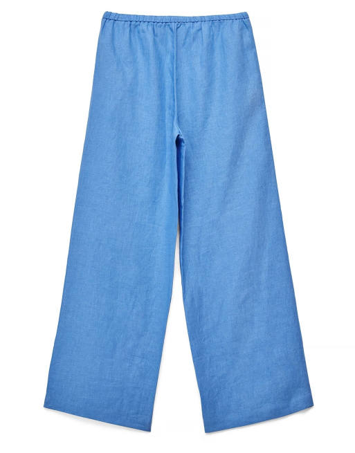 NA-KD Leinenhose mit Tunnelzug in Blau, 5 von 5