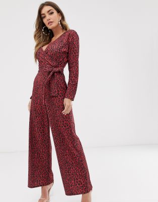 red leopard print jumpsuit