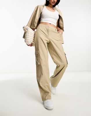 NA-KD linen cargo trousers in beige - ASOS Price Checker
