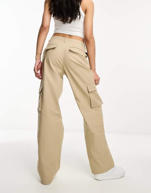 NA-KD AUS MISCHUNG - Cargo trousers - beige - Zalando.de