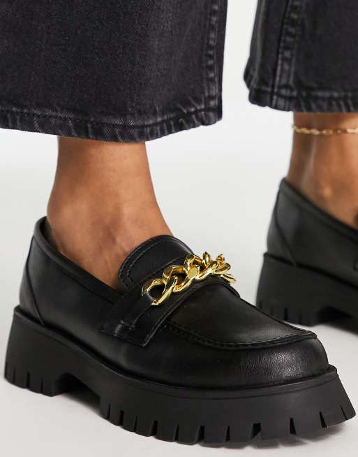 NA-KD - Loafers met dikke zool en ketting in zwart, 3 van 4