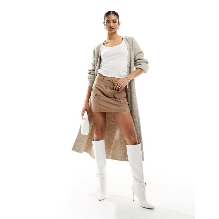 Brown suede hotsell skirt asos