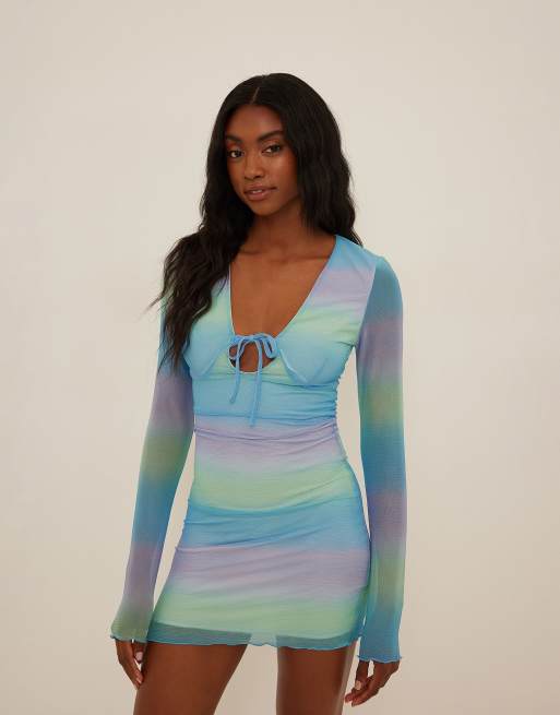 Long sleeve multicolor dress hotsell