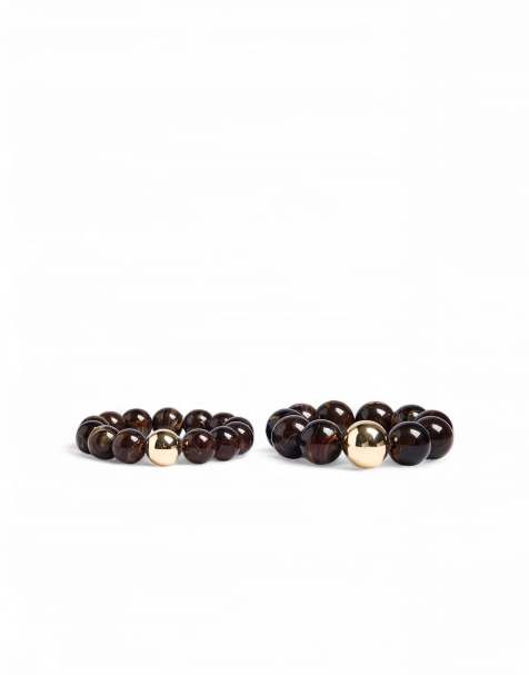 NA-KD - Lot de 2 bracelets de perles - Marron - view 1