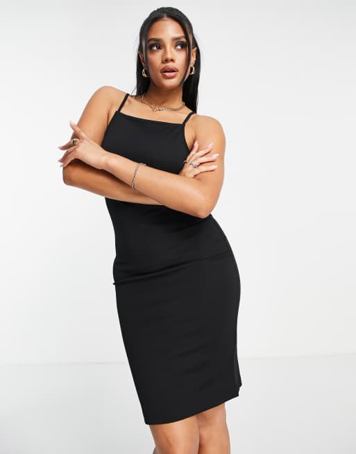 Black jersey bodycon hot sale dress