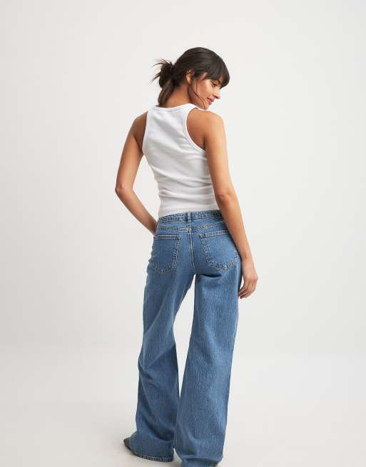 NA-KD Low waist jeans in blue, 2 of 5