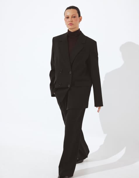 NA-KD Low waist suit trouser in black - view 1