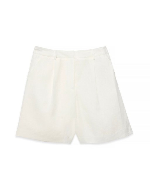 NA-KD maßgeschneiderte Leinen-Shorts in Weiß, 4 von 5