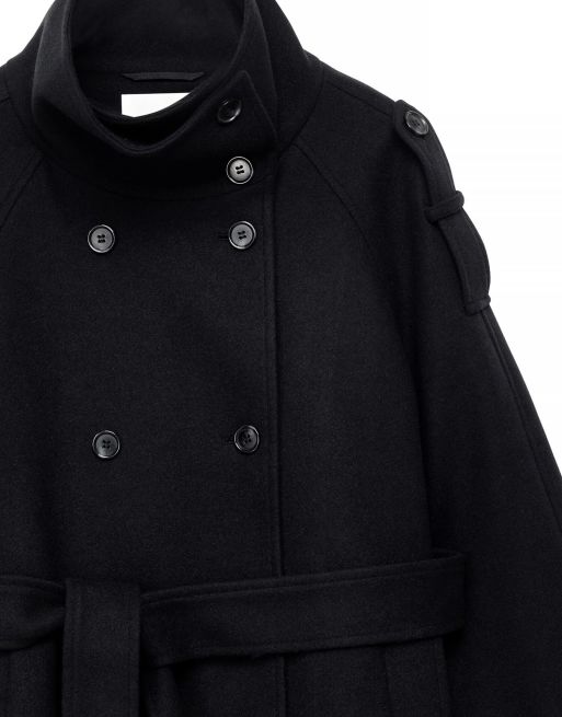NA-KD manteau court à col montant avec ceinture noir, 5 de 5