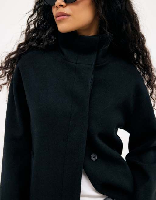 NA-KD manteau court à col montant noir, 4 de 5