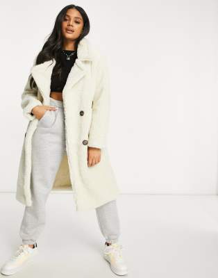 Manteau long cintré détails simili cuir noir femme | Morgan