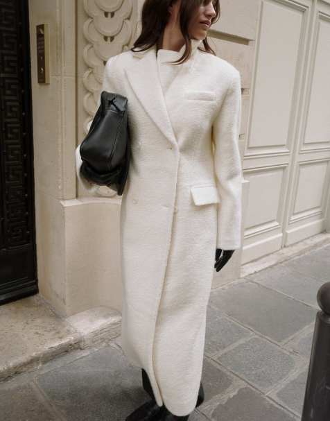 NA-KD manteau structuré croisé en blanc cassé - view 1