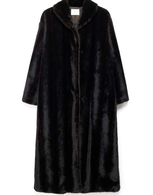 NA-KD Mantel aus faux-fur in Dunkelbraun, 5 von 5