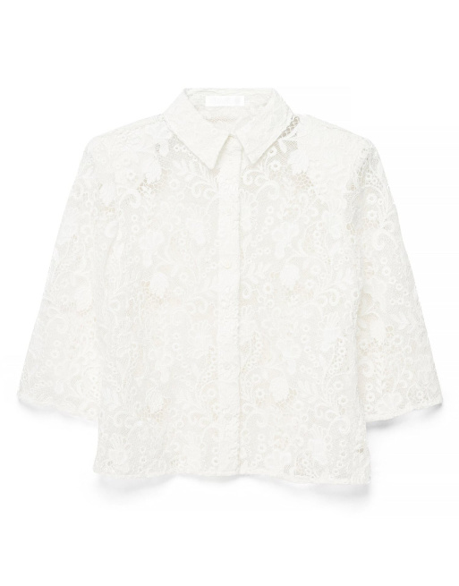 NA-KD Maria kragmann - lace detail top in white, 5 of 5