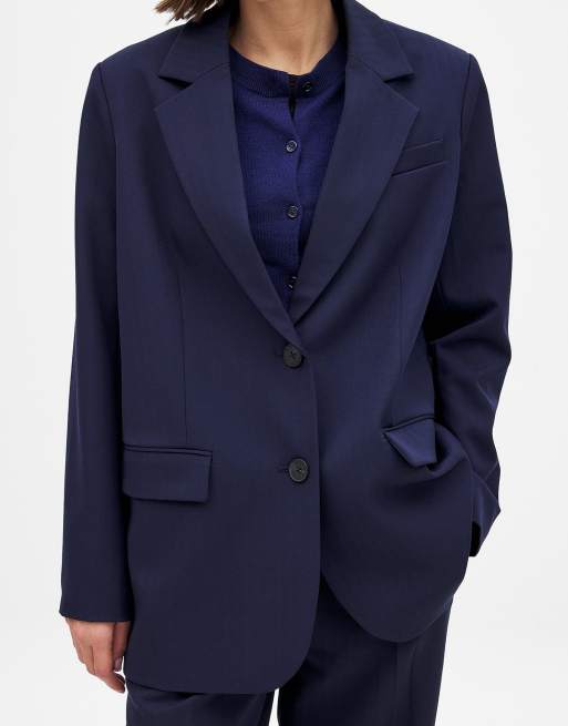 NA-KD – Maxi-Blazer in Marineblau mit Oversize-Schnitt, 2 von 5