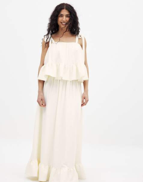 NA-KD Maxi skirt in cream