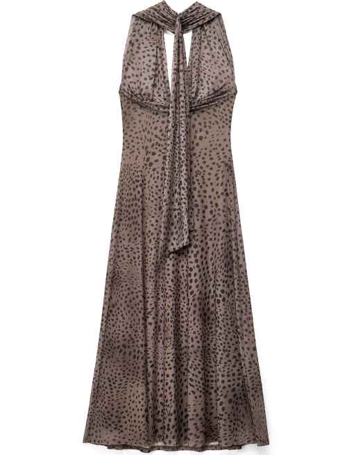 NA-KD Maxikleid mit Neckholder und Leopardenmuster, 5 von 5