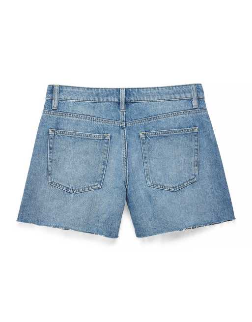 NA-KD Mid waist denim shorts in light blue, 5 of 5